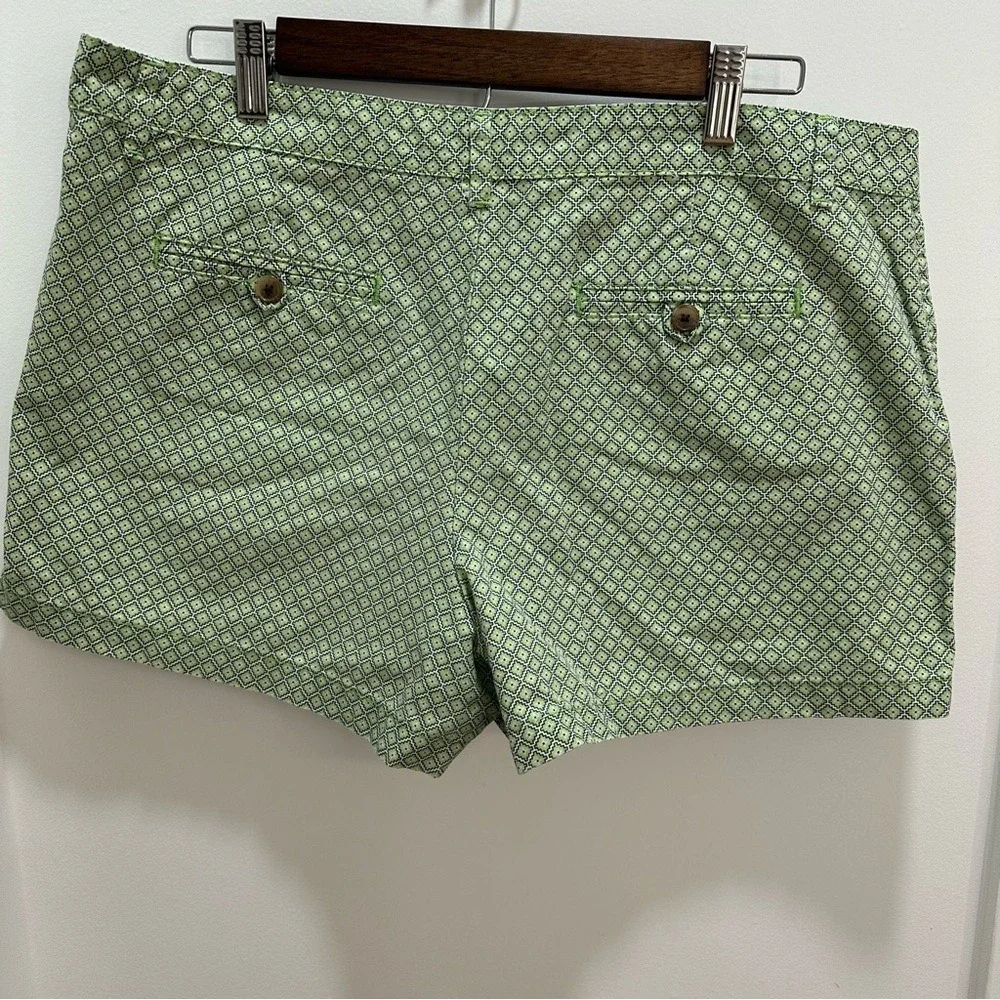 Gap Womens Green‎ Geometric Diamond Print Chino Shorts Size 12R